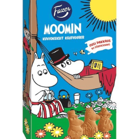 Fazer Moomin cookie　175ｇ　ファッツェル　ムーミン　クッキー　ビスケット　175ｇ　ムーミン谷のキャラクターの形のクッキーです