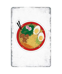 ブリキ看板 ラーメン らーめん 拉麺 醤油ラーメン 味玉 チャーシュー 和食 中華 屋台 居酒屋 レストラン ヴィンテージ インテリア 壁飾り おしゃれ