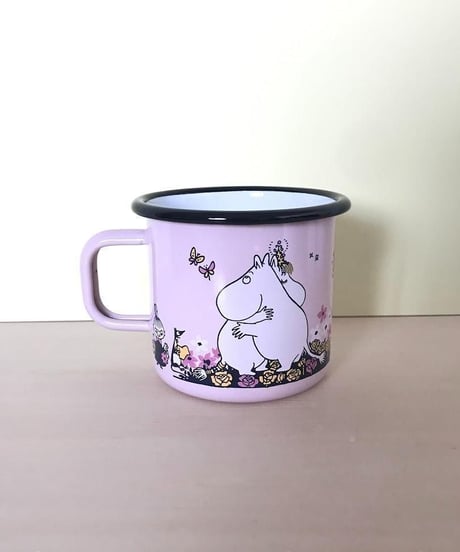 Muurla ムーミン 花畑 ホーローマグカップピンク 3.7dL (370mL)