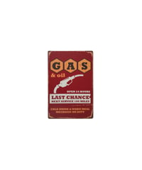 ブリキ看板 GAS oil LAST CHANCE ガススタ ヴィンテージ アメリカ 壁飾り