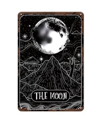 ブリキ看板 THE MOON 月 タロットカード風 アート ポスター レトロ インテリア 雑貨 壁飾り ビンテージ