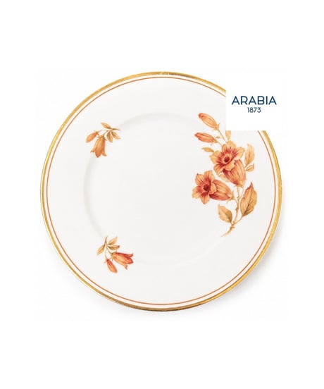 ARABIA アラビア ヴィンテージ スーププレート 深皿 花柄 金彩 約7cm SUOMI FINLANDIA フィンランド