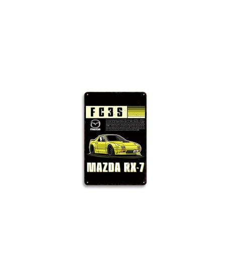 マツダ RX-7 FC3S ブリキ看板 車 JDM レトロ ガレージ インテリア