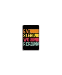 ブリキ看板 レトロ EAT SLEEP WORK REPEAT 英字 アメリカン インテリア 壁飾り