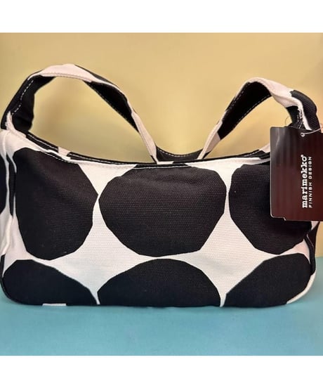 激レア Marimekko ハンドバック 白黒 33.5×33cm