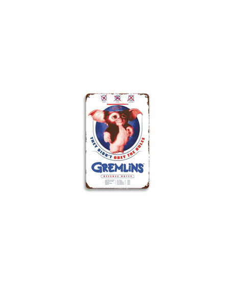 ブリキ看板 GREMLINS グレムリン ギズモ 映画 ホラーコメディ 80年代 壁飾り