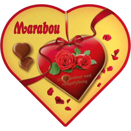 Marabou マラボウ　ハート型　ミルクチョコレート　ヌガー入り　１８０g × １箱