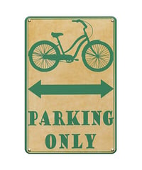 ブリキ看板 BICYCLE PARKING ONLY 自転車 駐輪場 サイン 標識 クルーザーバイク シティサイクル レトロ ヴィンテージ カフェ 店舗装飾 インテリア 壁飾り おしゃれ