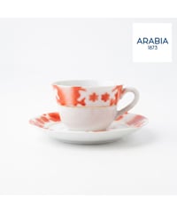 ARABIA ヴィンテージ カップ＆ソーサー 赤花柄 金彩