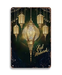 Eid Mubarak ブリキ看板 ランタン イスラム アラビアン 壁飾り レトロ インテリア雑貨 ビンテージ おしゃれ