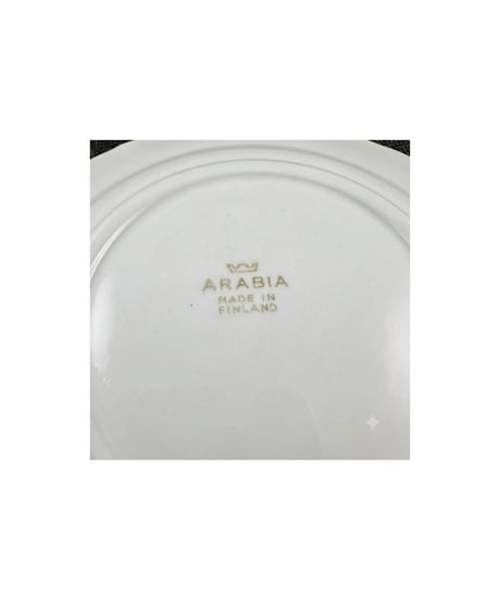ARABIA Pink Rose プレート 約17cm 金彩 薔薇柄