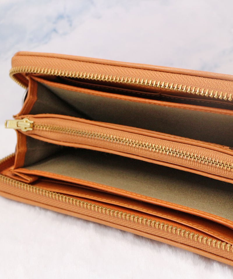 zucchero filato/カウレザーメッシュ ラウンド長財布 | mon zucchero filato/カウレザーメッシュ ラウンド長財布 | mon