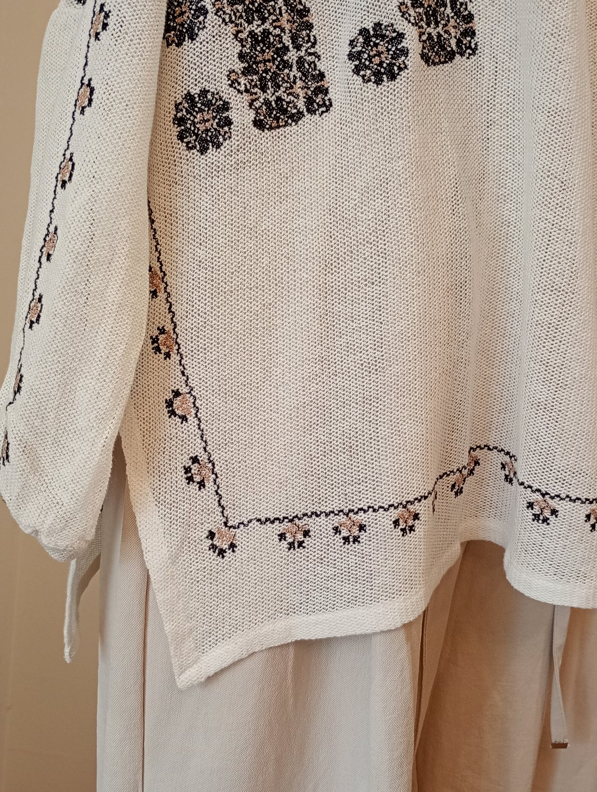 doux bleu／インド刺繍メッシュブラウス | mon favori｜モンファヴォリ