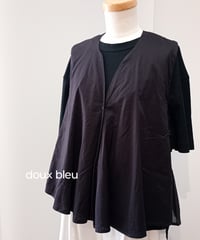 doux bleu／コットンボイル シルバー刺繍ジレ