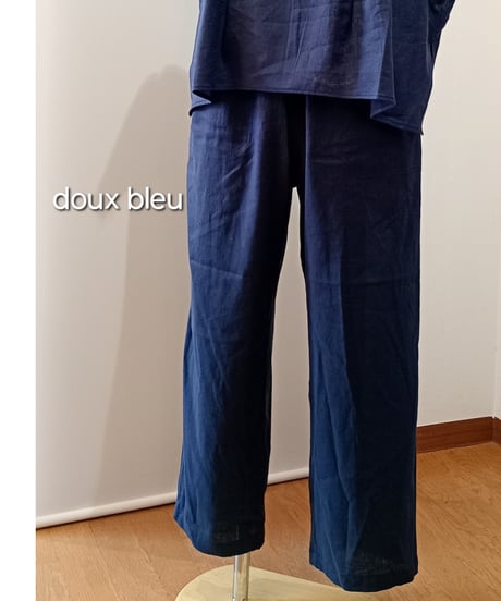 ワイドレッグパンツ 38サイズ インディゴブルー(mal.rerere押しパン) ワイドレッグパンツ 38サイズ インディゴブルー(mal.rerere押し