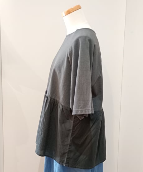 YARRA／布帛コンビウエストギャザープルオーバー