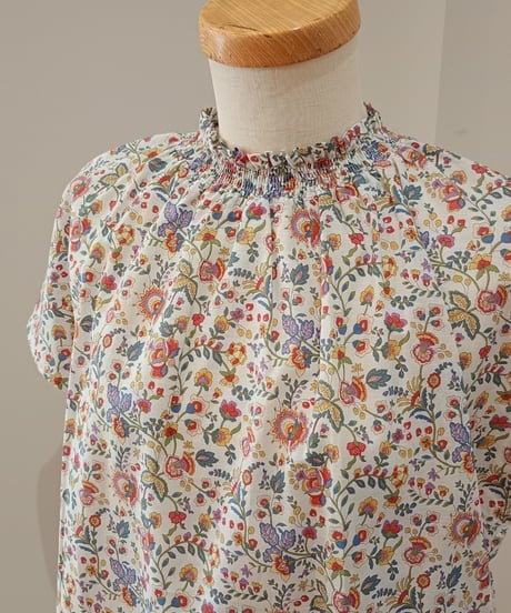 LIBERTYコットンリネン半袖プルオーバー