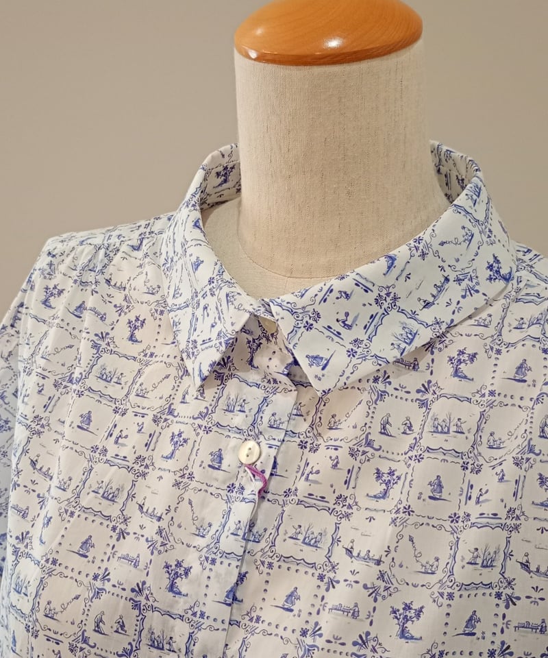 新品 ポンデシャロンリネンliberty袖折り返し半袖ブラウス sosotto sosotto／LIBERTYタナローン袖折り返し半袖ブラウス | mon