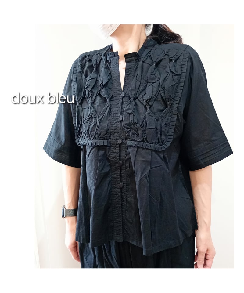 doux bleu／RIBBON TIE ブラウス | mon favori｜モンファヴォリ