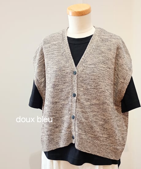 doux bleu／MIX YARN ニットベスト