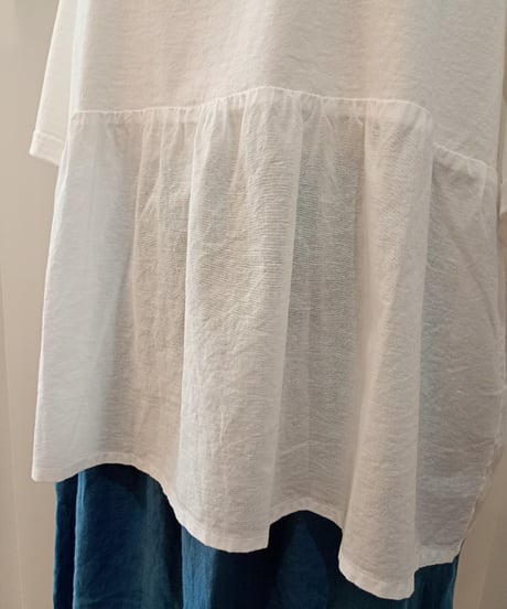 YARRA／布帛コンビウエストギャザープルオーバー