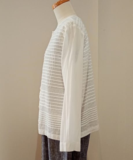 YARRA／INDIAピンタック2WAYブラウス