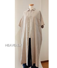 HEAVENLY／コットンリネンストライプシャツワンピース