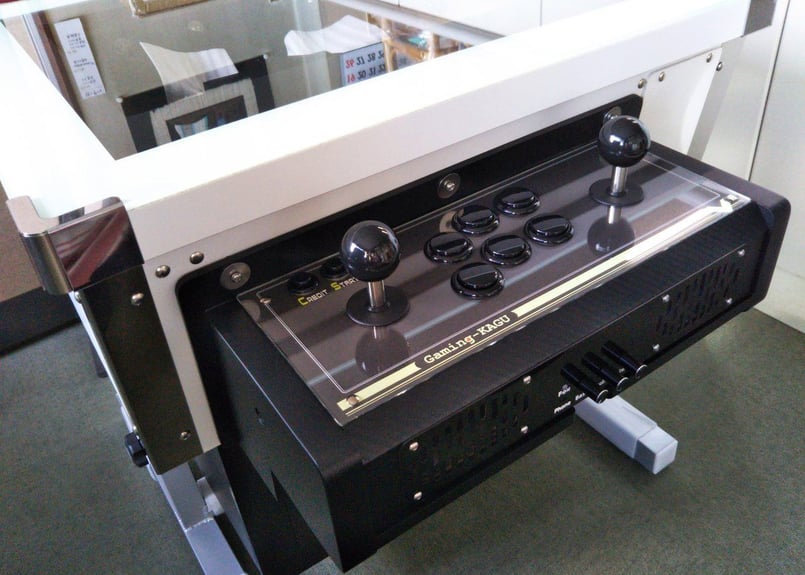 テーブル筐体風ガラステーブル （スチール脚付属） | Gaming-KAGU Store