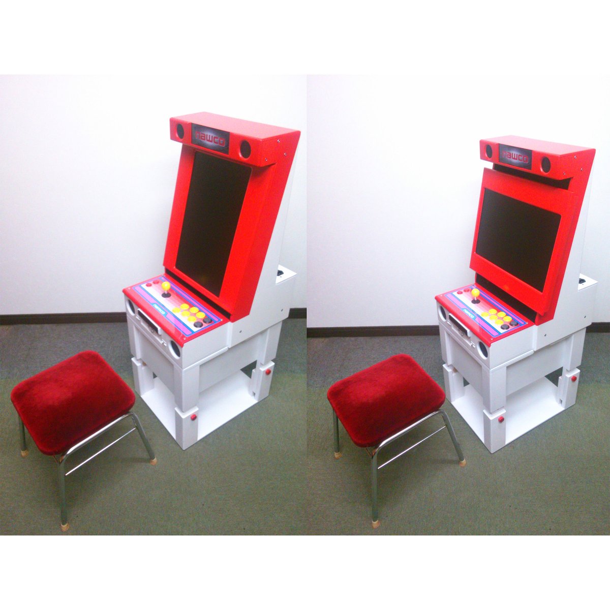 自作卓上アーケード筐体、卓上ゲーム機、10インチ液晶、19in1