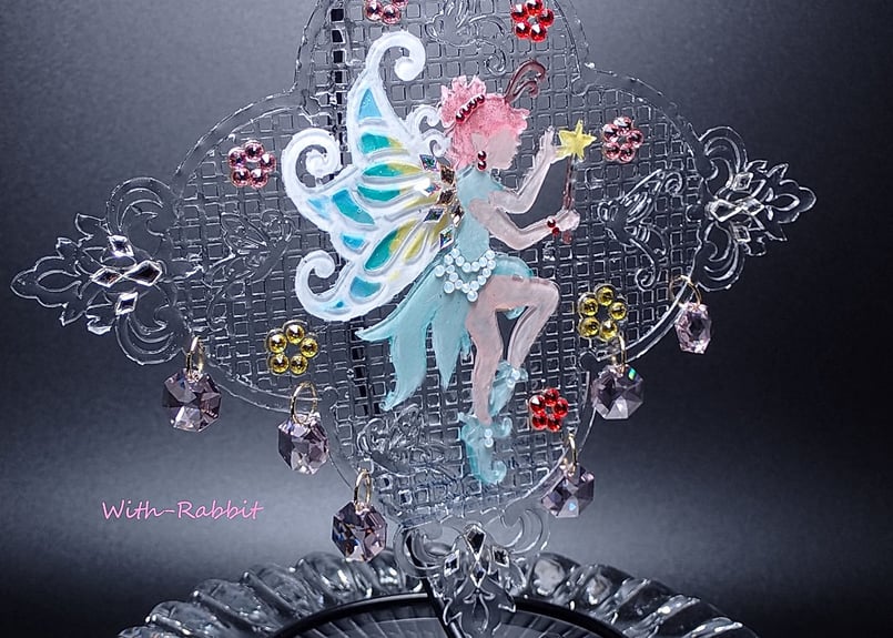 この1点限り】フェアリー＊オブジェ（ピンク）両面装飾《吊るす