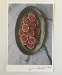 季節の葉書 オーバル皿に無花果