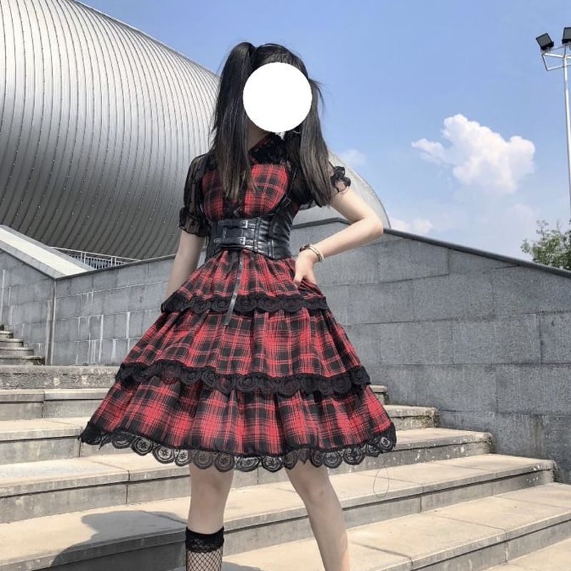 玲様着用】アイドル風赤チェックワンピース | Fancy ☆World