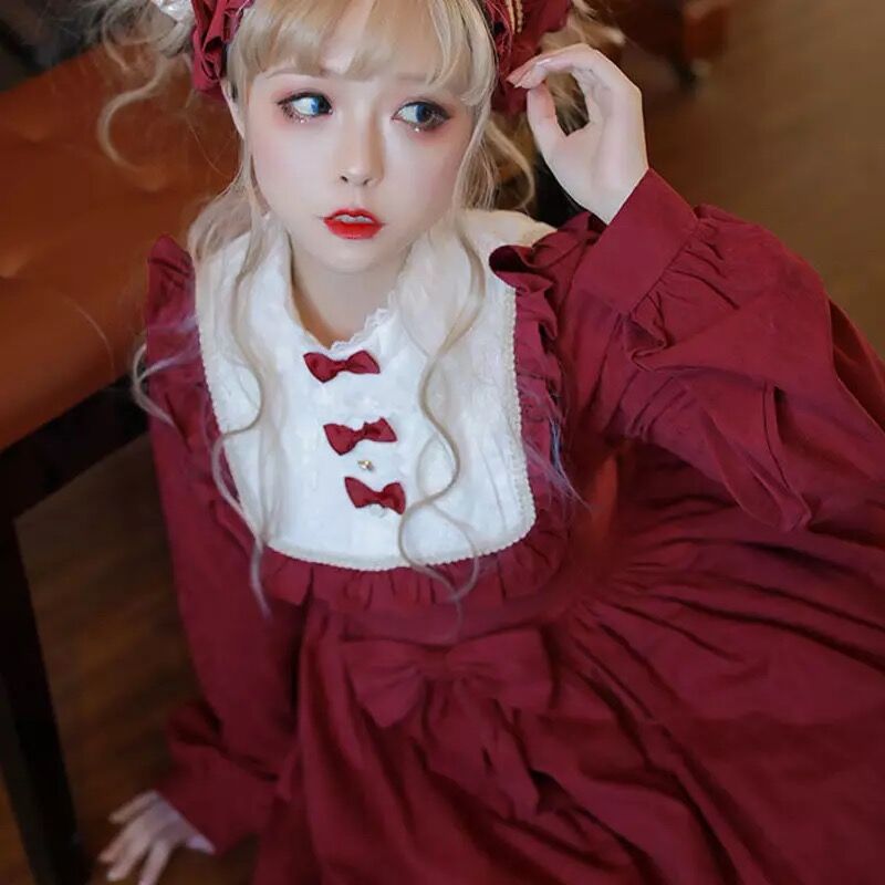 赤のクラシカルロリータワンピース | Fancy ☆World