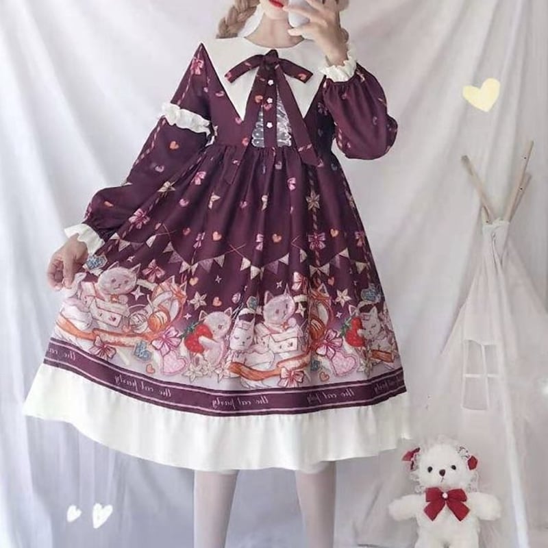 藤井妃呂様着用】猫のパーティリボンワンピース | Fancy ☆World