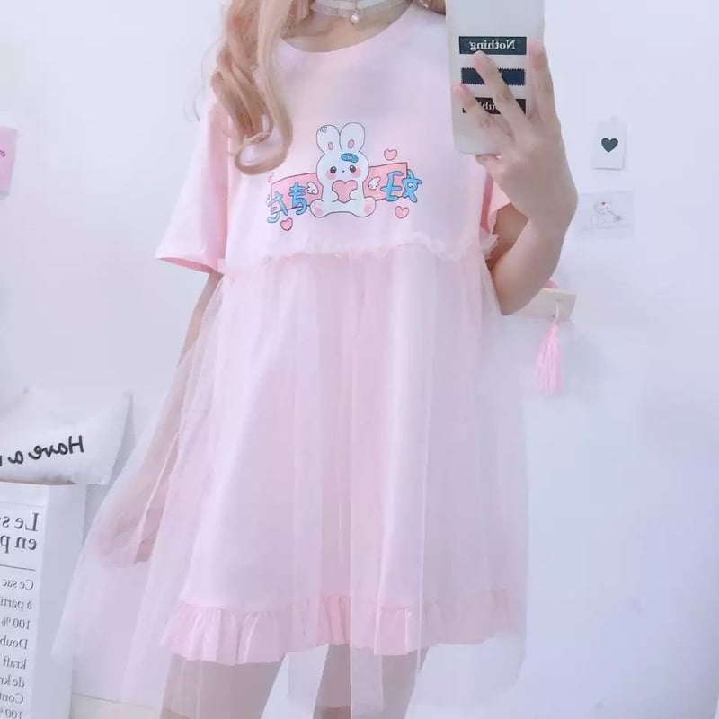 うさぎちゃん ハンドメイド ワンピース サブカル🐰うさぎちゃんワンピース | Fancy ☆World