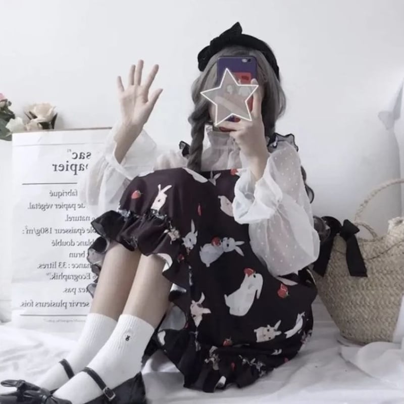 暗黒微笑様着用】うさぎ苺♥︎ジャンパースカート | Fancy ☆World