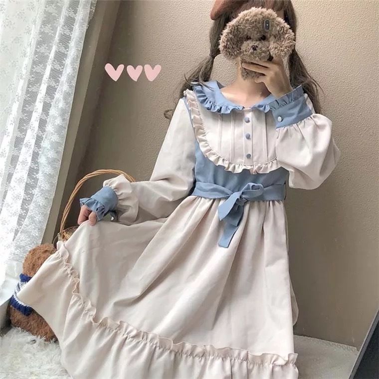 【確認画像】メルヘン　ロリータ　アシンメトリー　女の子ワッペンバイカラーシャツ ロリータファッション通販 SEASONZ ゆめかわ メルヘン 和ロリ