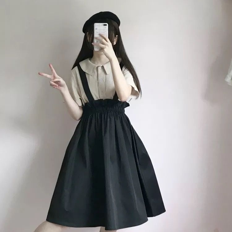 黒のサスペンダーワンピース | Fancy ☆World