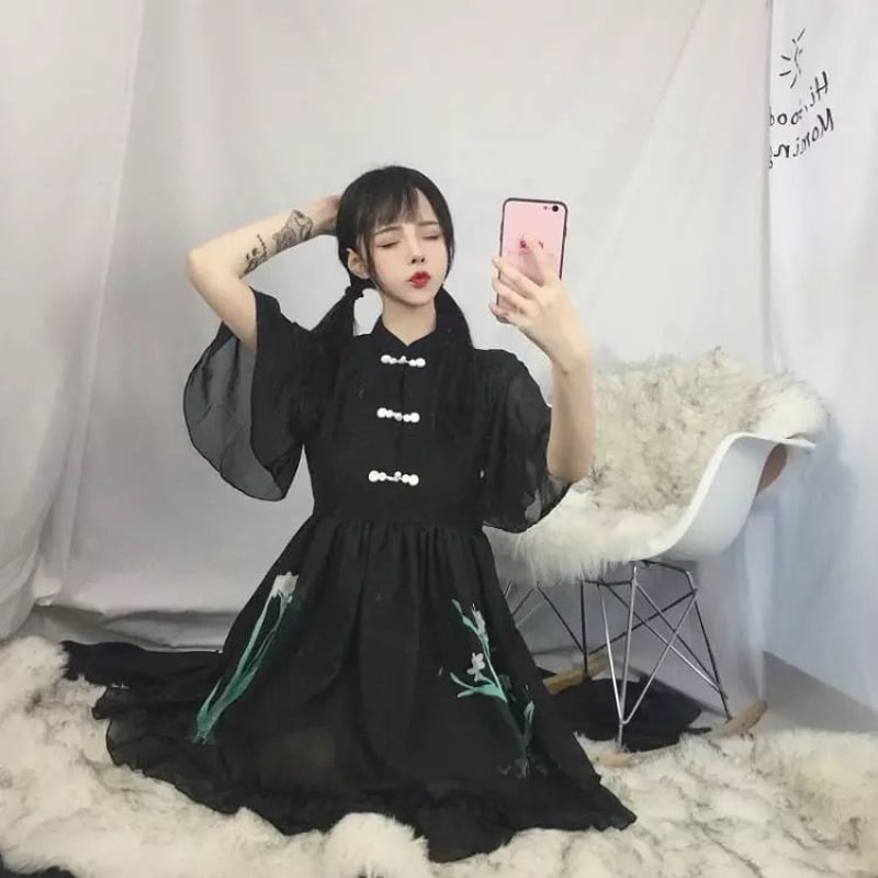 玲様着用】花柄チャイナ風ワンピース | Fancy ☆World