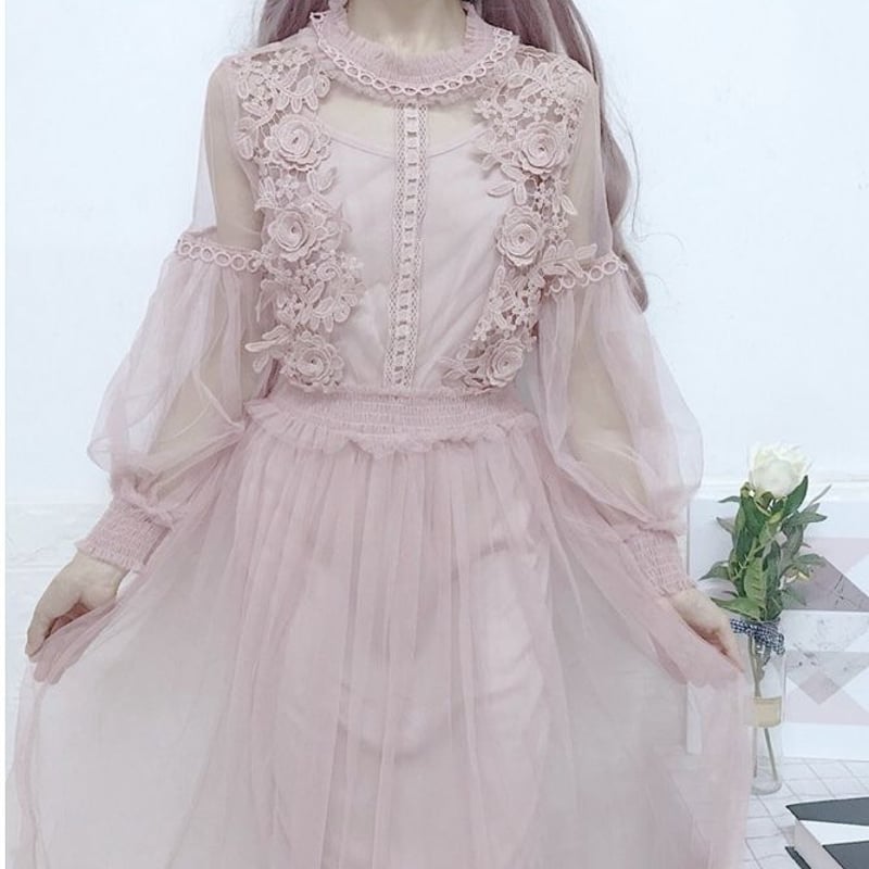 【あ〜ちゃん着用】ポール&ジョーシスター レースワンピース んあちゃん着用】天使のシースルーワンピース | Fancy ☆World