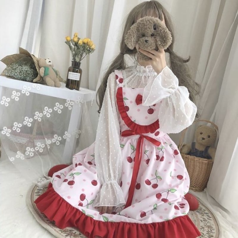 CHOCOCHIPCOOKIE さくらんぼ ジャンパースカート CHOCOCHIPCOOKIE さくらんぼ ジャンパースカート さくらんぼの