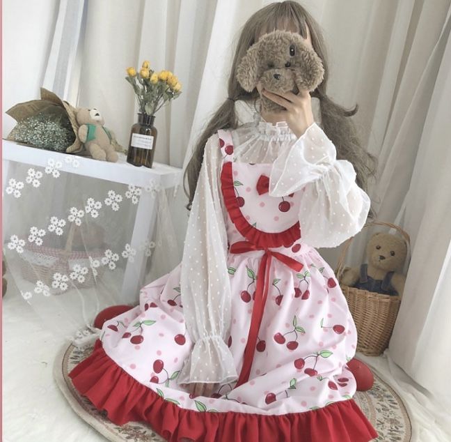 CHOCOCHIPCOOKIE さくらんぼ ジャンパースカート さくらんぼのジャンパースカート | Fancy ☆World