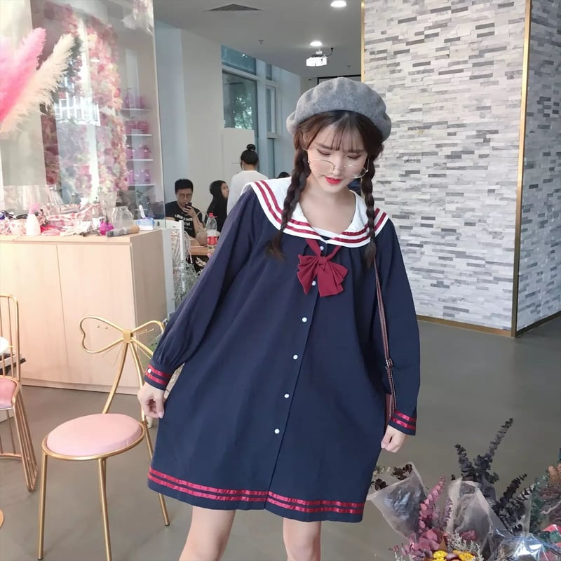 海外ロリータ セーラー風 ロリータファッション通販 SEASONZ セーラー ワンピース 半袖