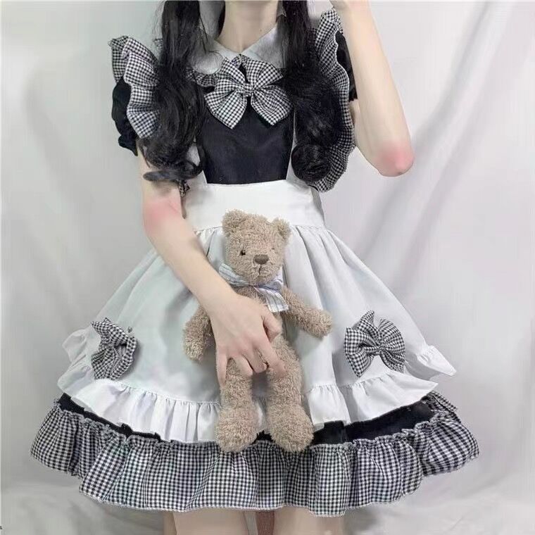 ギンガムチェックのエプロンメイド服 | Fancy ☆World