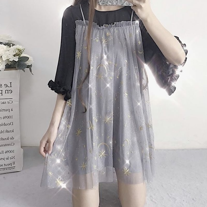 星空のシースルーキャミワンピース | Fancy ☆World