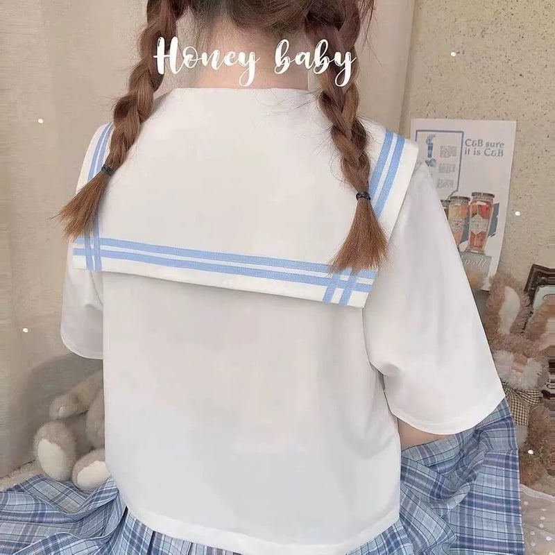 オーダー専用 移動ポケット女の子 セーラー服 ゆめかわ マジカル ゆめかわ♡選べる袖丈♪桜紋章入りセーラー服 seifuku40 | ゆめ