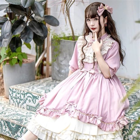 ロリータ ピンク フルセット M 甘ロリ リボン【Eieyomi】 ロリータ ドレス ピンク 2点セット 甘ロリ【Loitimes】 - メルカリ