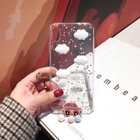 キラキラ雲のぷっくりスマホケース