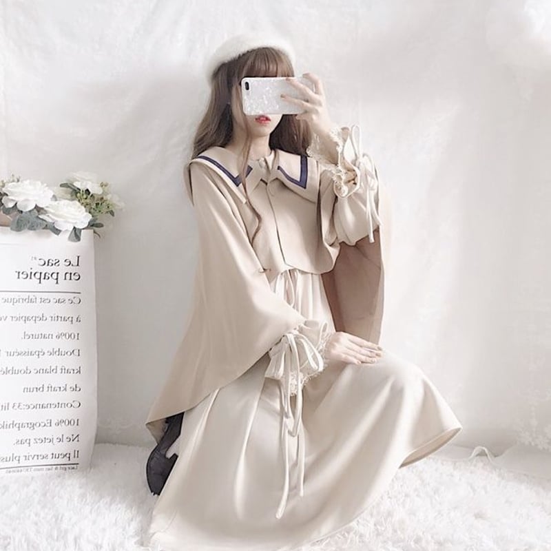 トレンチ風ポンチョとワンピース | Fancy ☆World 