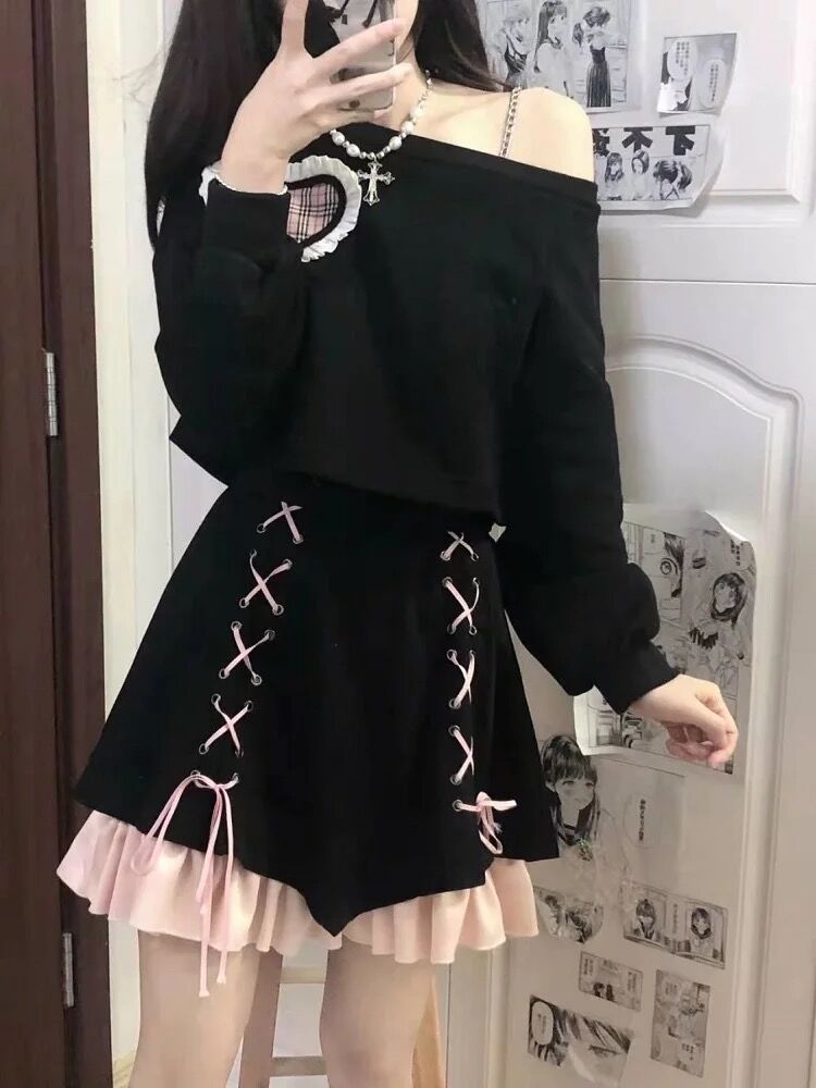 大人かわいい♡セットアップ可♡おしゃれ♡ 大人かわいい服 ストライプ柄ニットセットアップ セットアップ
